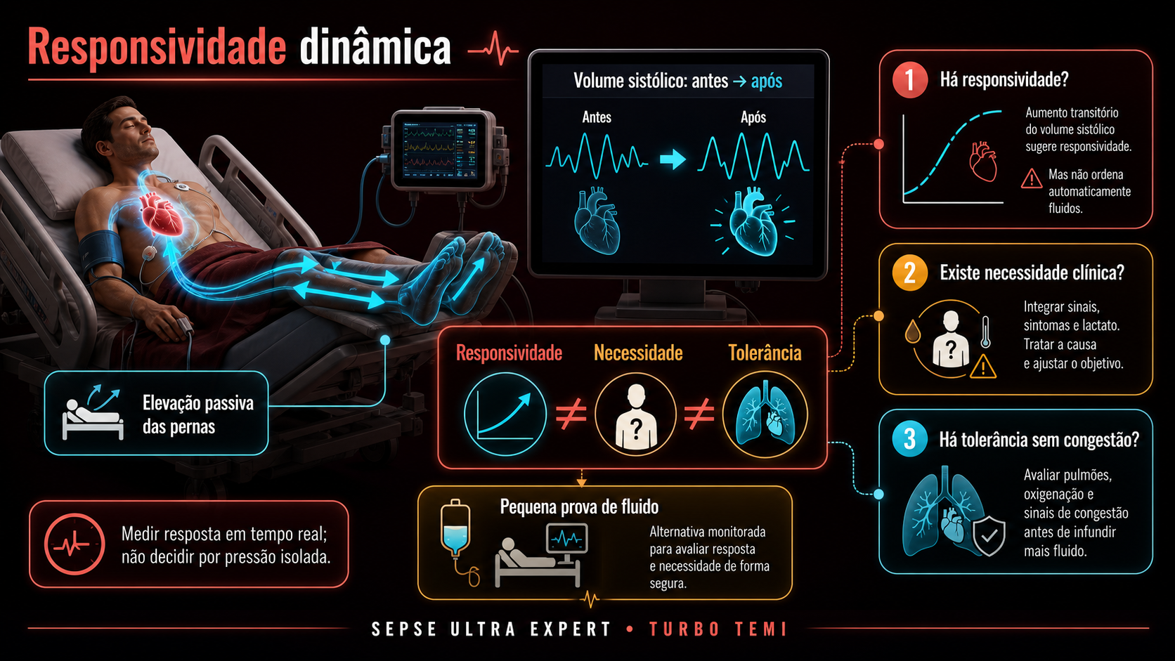 Elevação passiva das pernas e pequena prova de fluido avaliadas pela mudança no volume sistólico