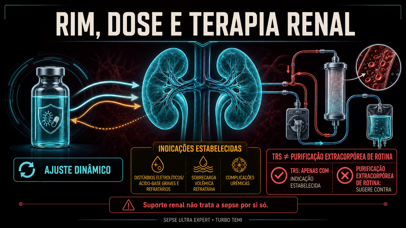 Avaliação renal, ajuste dinâmico de antimicrobianos e indicações estabelecidas de terapia renal substitutiva