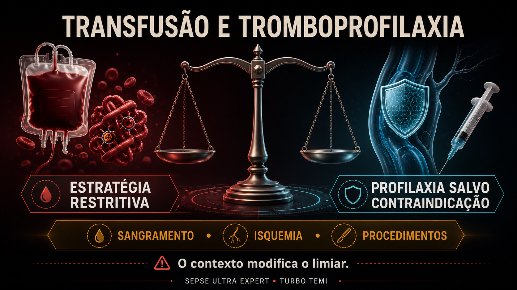 Estratégia transfusional restritiva contextualizada e tromboprofilaxia na sepse