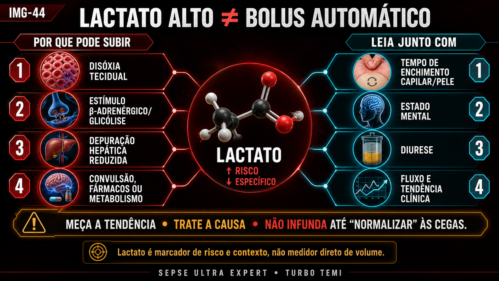 Mecanismos de elevação do lactato e sinais clínicos que devem contextualizar sua interpretação